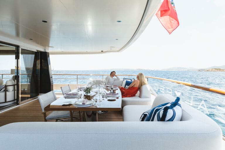 Motor Yacht Calypso Aft Dining