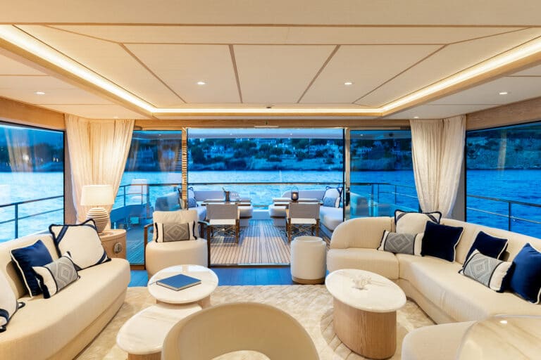 Motor Yacht Calypso Main Saloon to Aft Deck