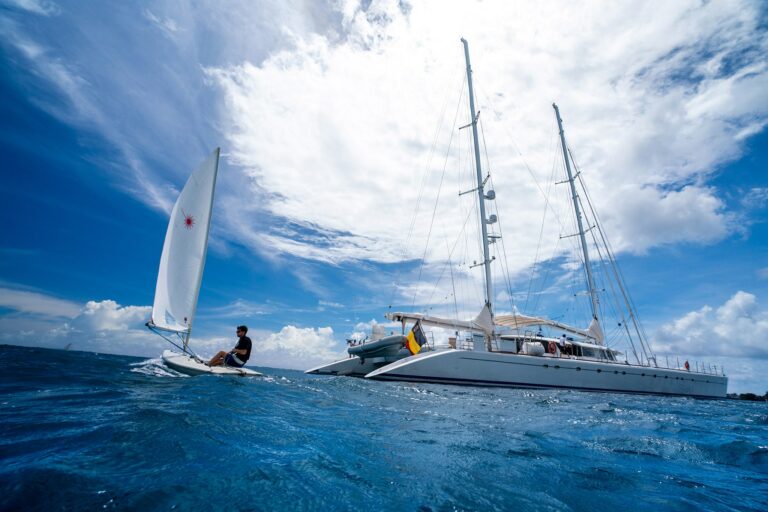 Super yacht DOUCE FRANCE - Toys - Sailing Dinghy in action