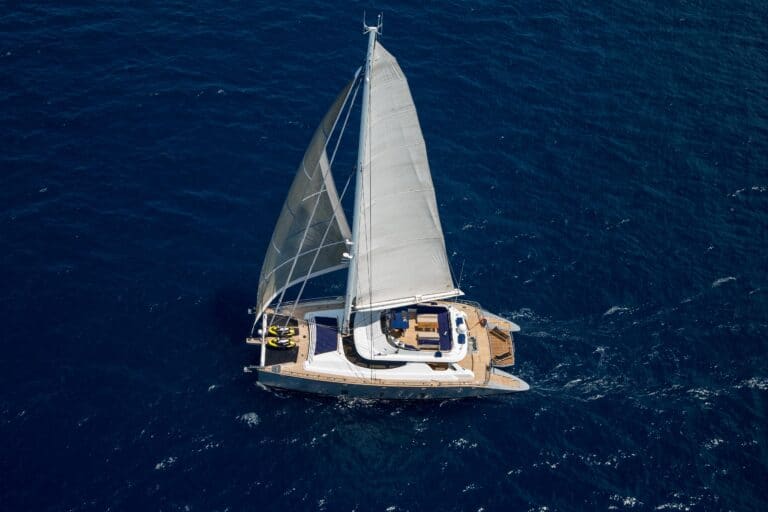 Luxury Catamaran HUTIANE Bird view