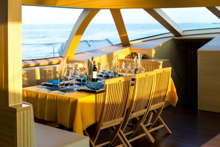 Luxury Catamaran HUTIANE Dining