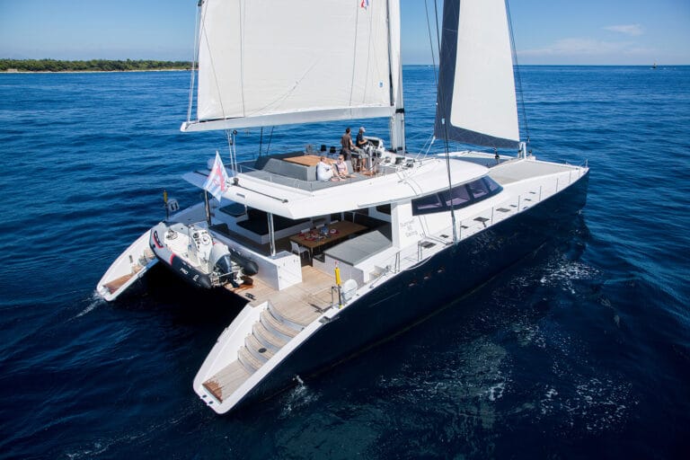 Luxury Catamaran LEVANTE - Bird view aft deck