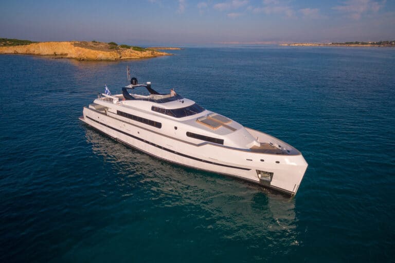 Luxury Motor Yacht PROJECT STEEL drone front