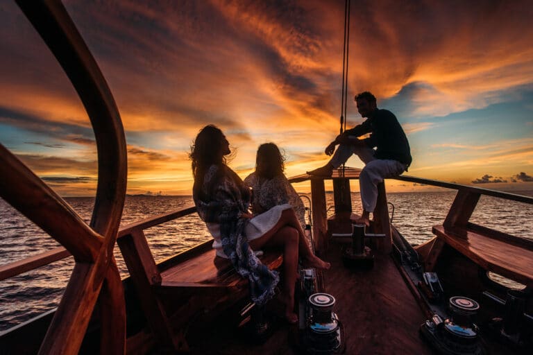 Luxury Yacht SEQUOIA enjoying sunset