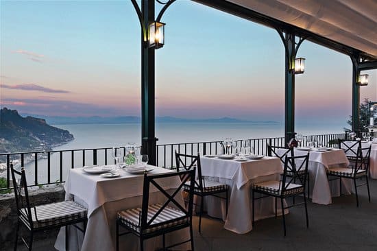 Dinner at the Rossellini’s in the Terrazza Belvedere of the historical Palazzo Avino