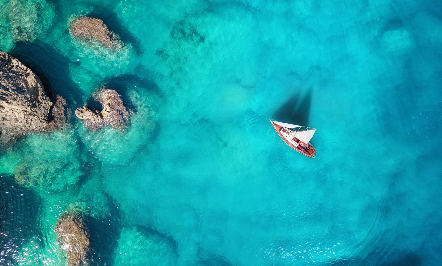 Maldives Sailing yacht top view